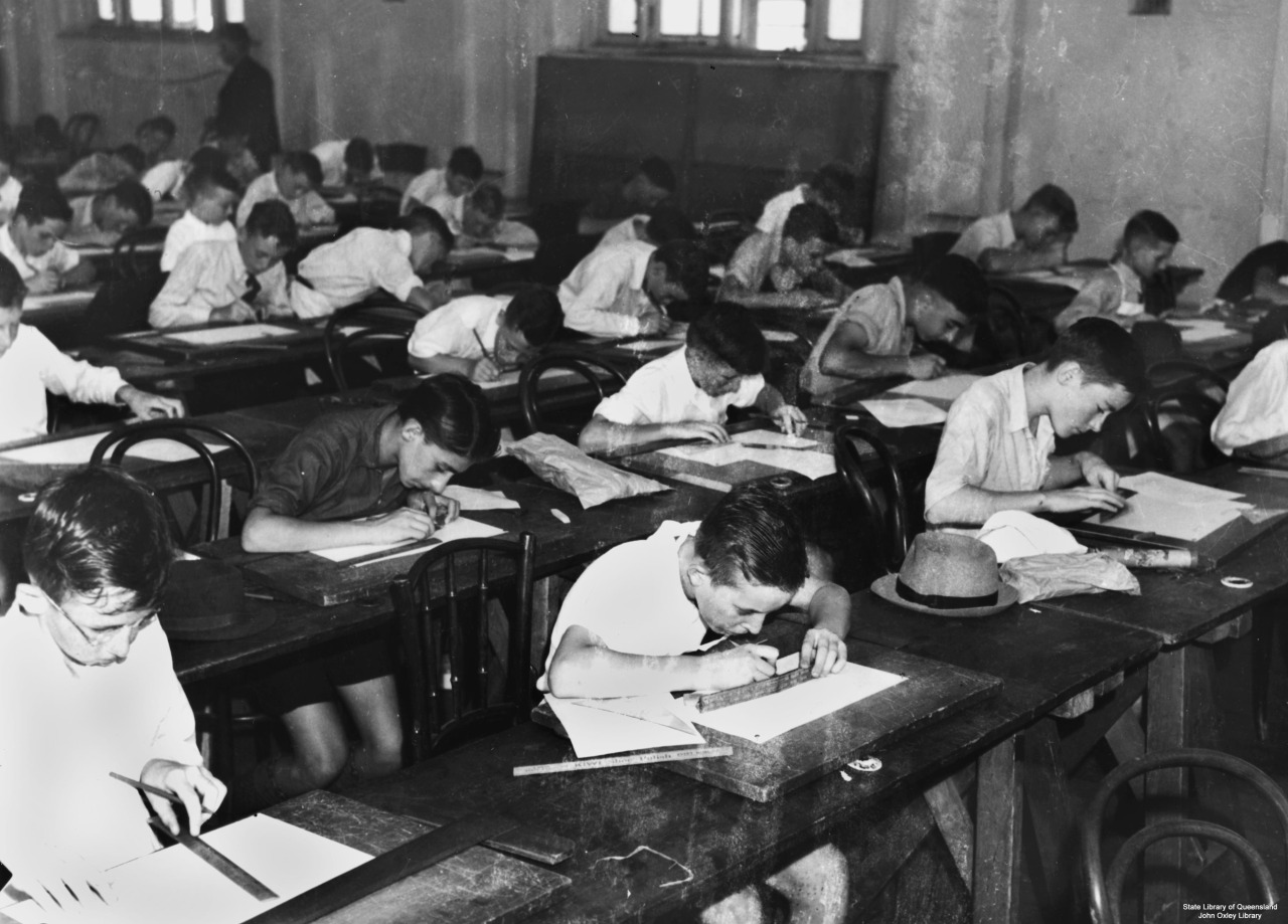 picture of students taking an exam at school